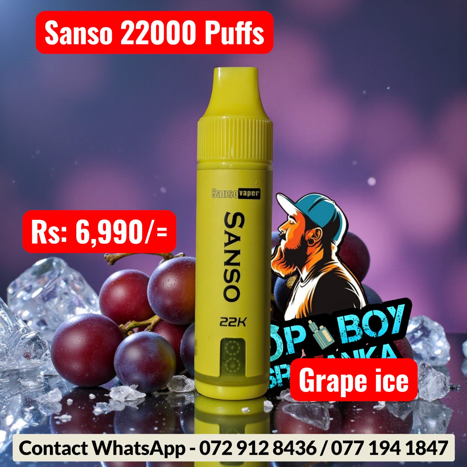 Sanso 22000 Puffs Disposable Vape | Dual Mesh Coil & Rechargeable - Image 3