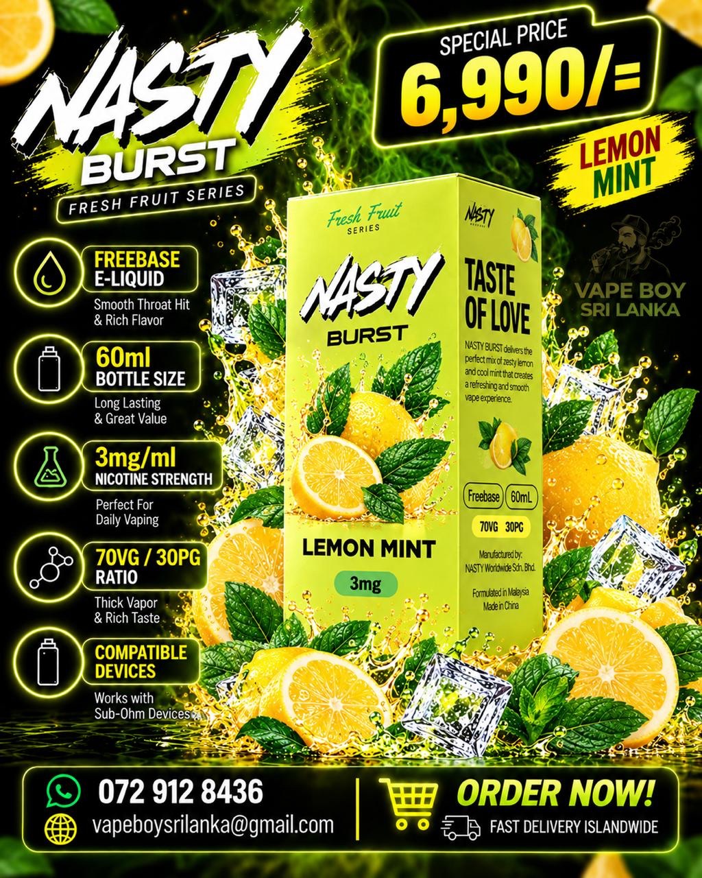 Nasty Burst Freebase Liquid 3mg - Image 6