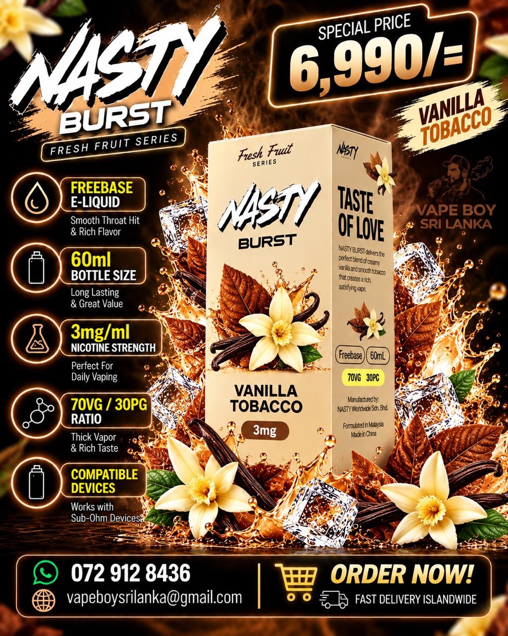 Nasty Burst Freebase Liquid 3mg - Image 8