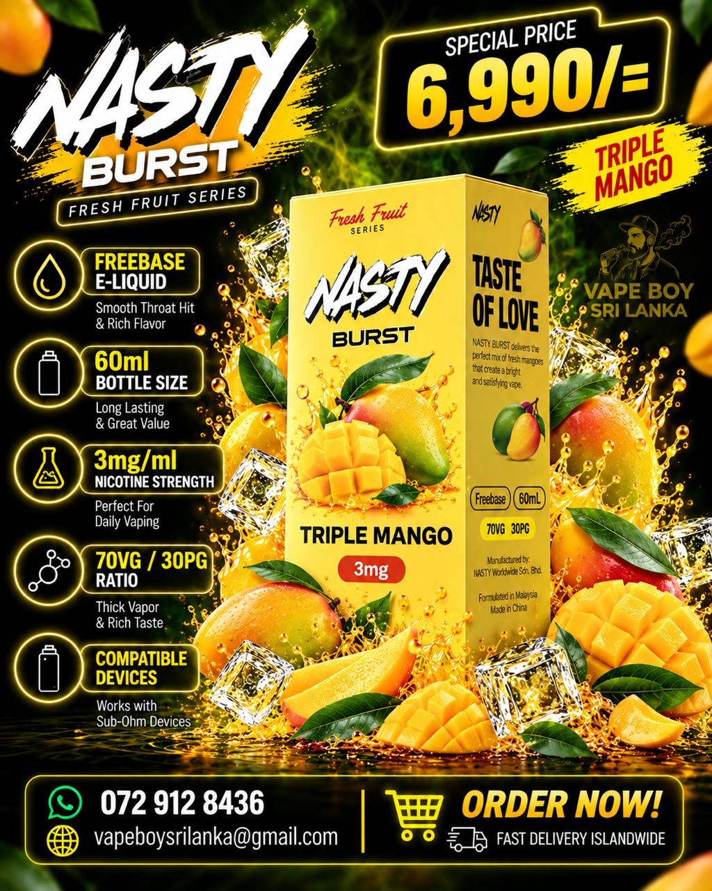 Nasty Burst Freebase Liquid 3mg - Image 5