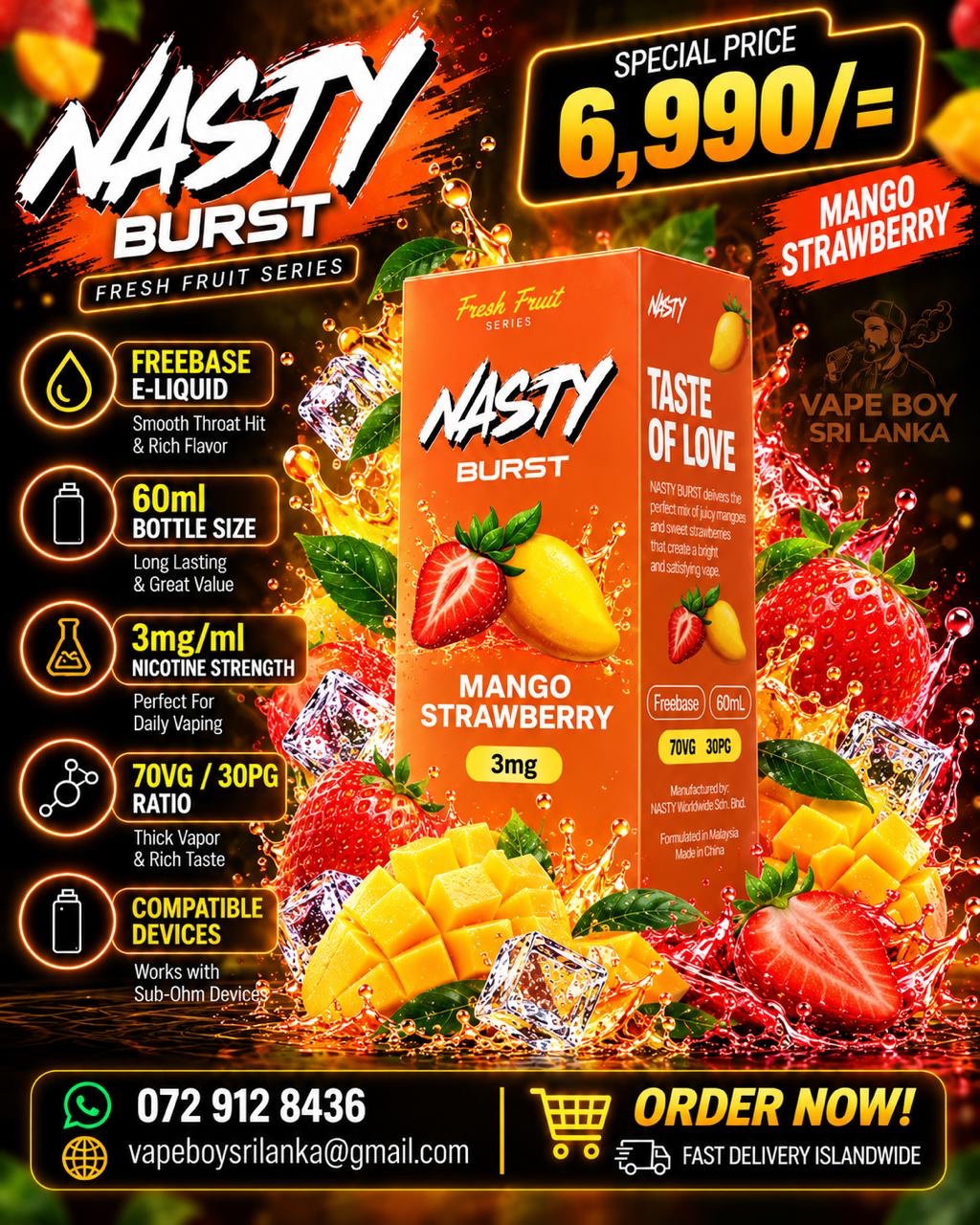 Nasty Burst Freebase Liquid 3mg - Image 2