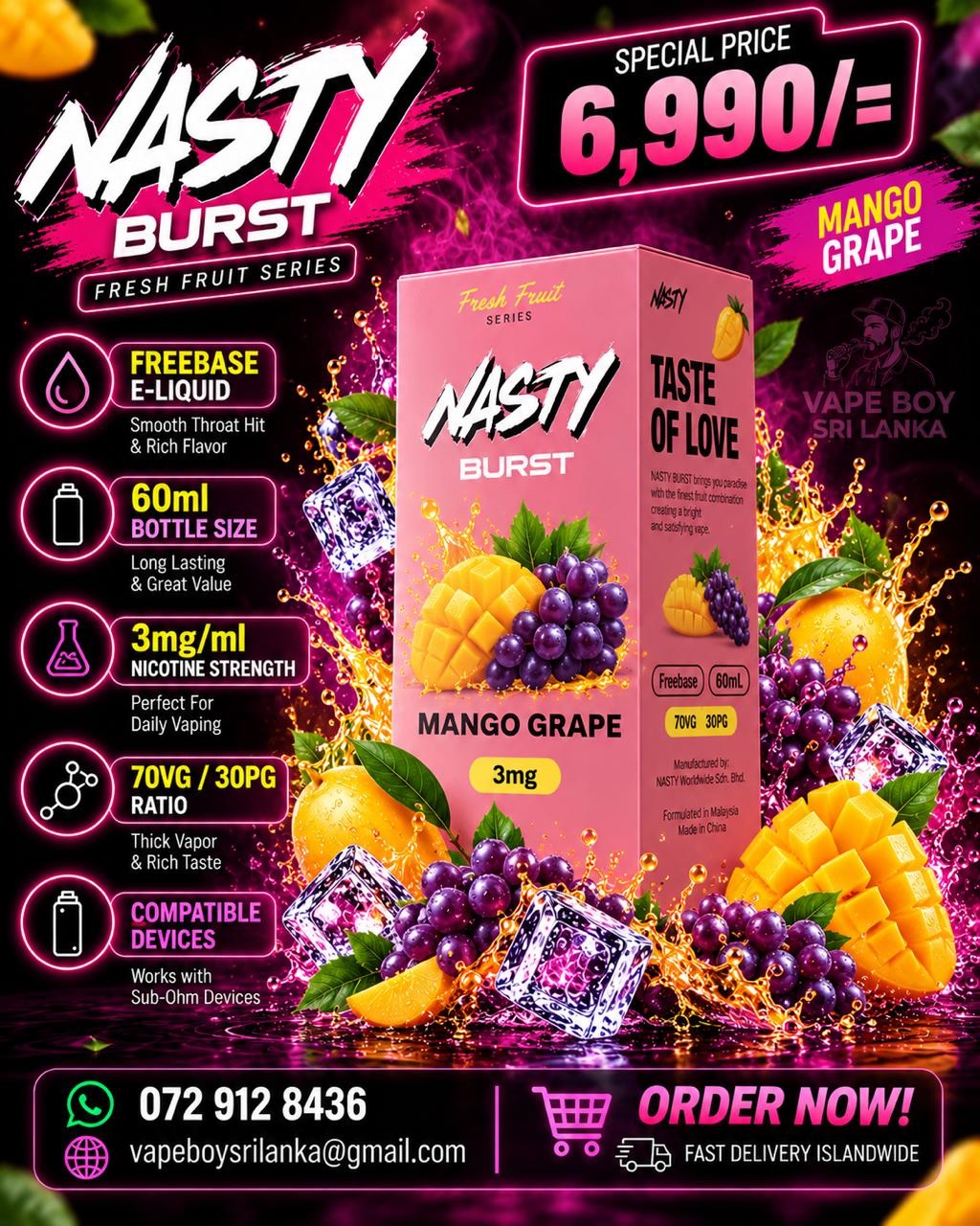 Nasty Burst Freebase Liquid 3mg - Image 3