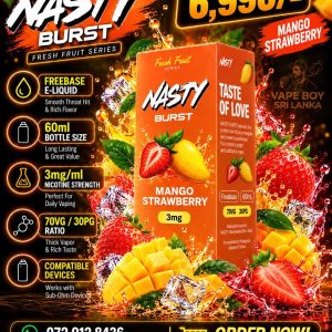 Nasty Burst Mango Strawberry 60ml Freebase E-Liquid | Vape Boy Sri Lanka
